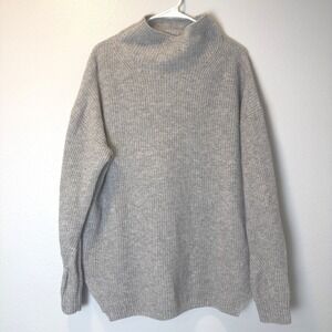 HATCH Women's Size-3 (L)‎ The Cozy Shaker Turtleneck Merino Wool Gray $215